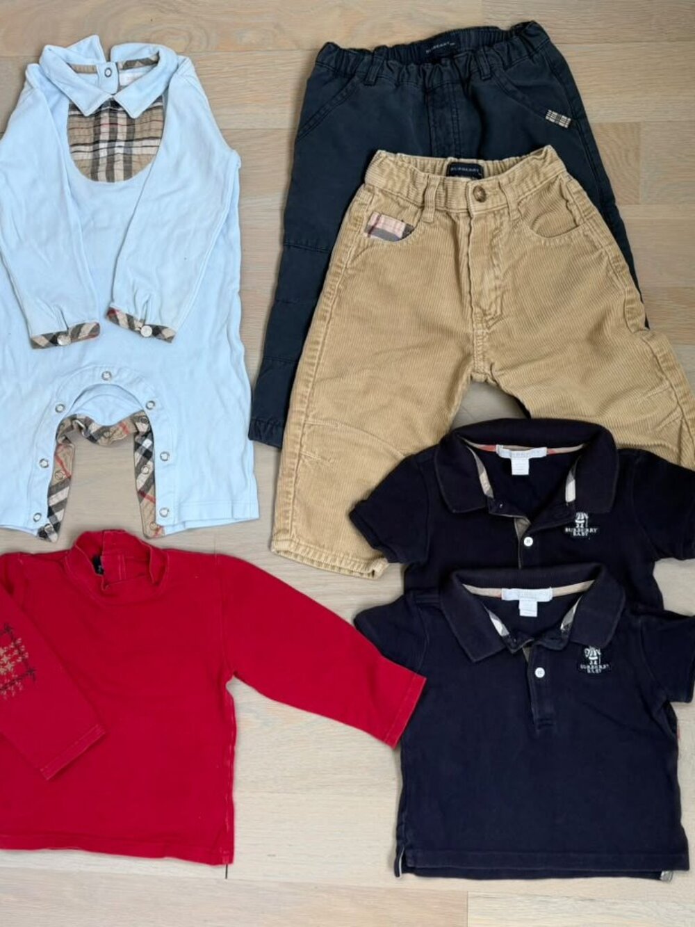 Authentic Bundle of 6 Burberry Baby 12M / 1 YO Assorted Tops and Bottoms